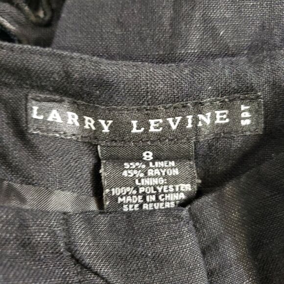 Larry Levine Womens Cropped Pants Size 8 Cropped Embroidered Detail Linen Blend - Picture 8 of 11